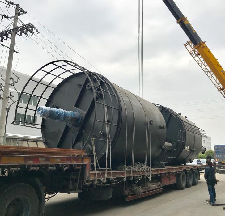 45立方平盖锥底钢塑复合搅拌罐